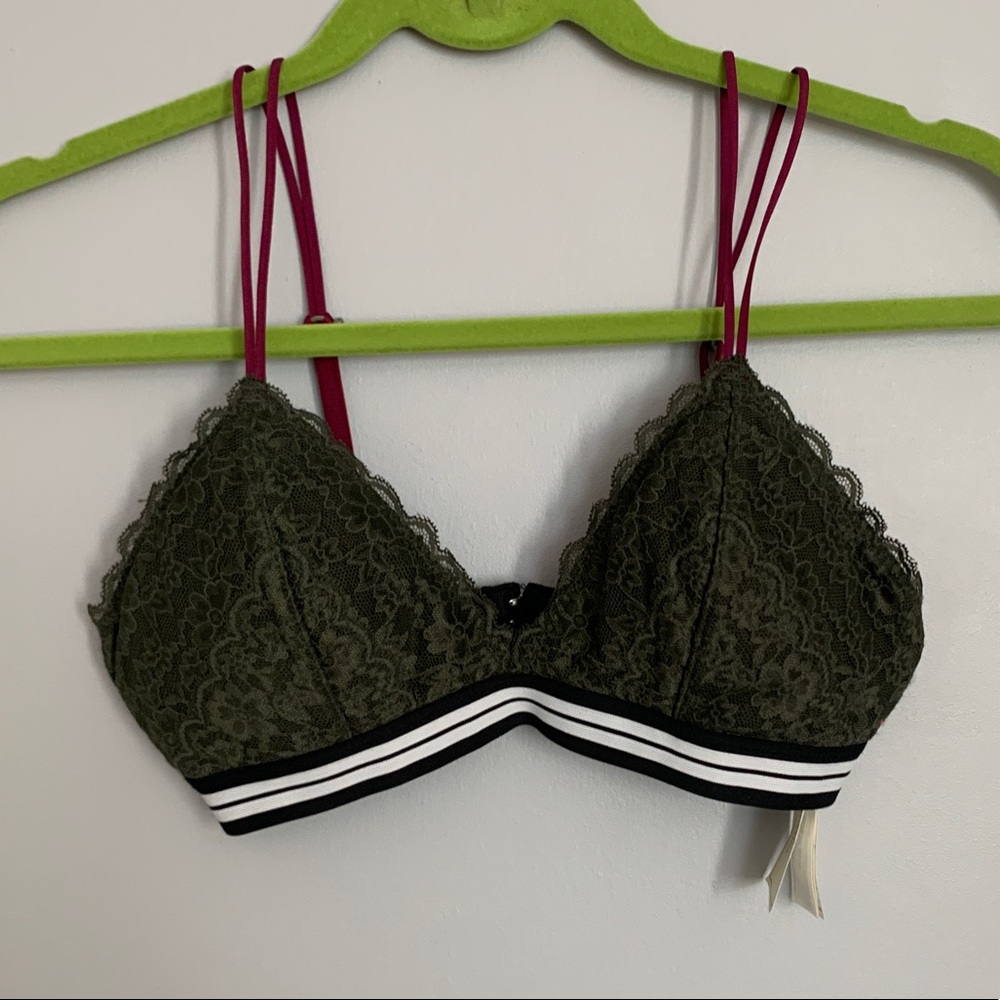 Olive Green Lace Bralette